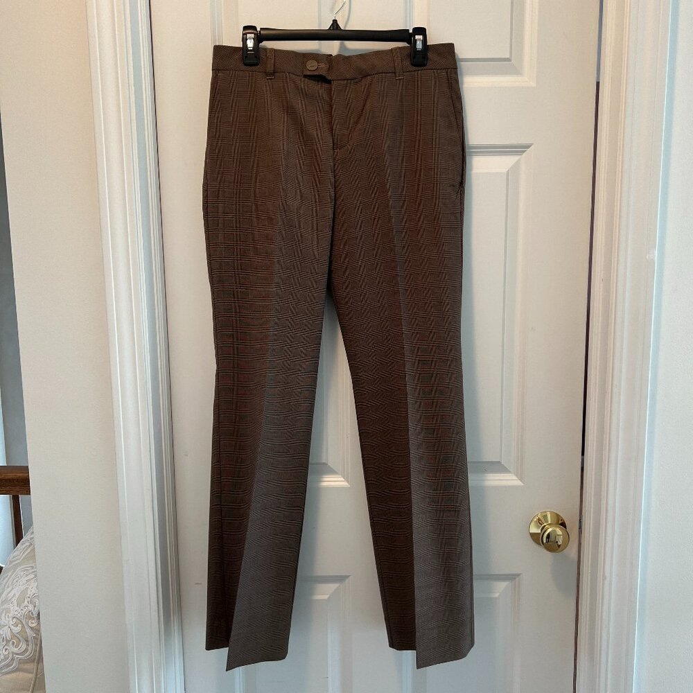 Izod Dress Trousers, Size 8, Brown Patterned, Straight Legs, NWOT,  Belt Loops